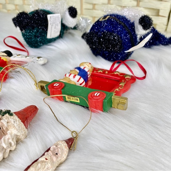 Vintage Set 8 Piece Assorted Christmas Tree Ornaments Santa. - Picture 10 of 12